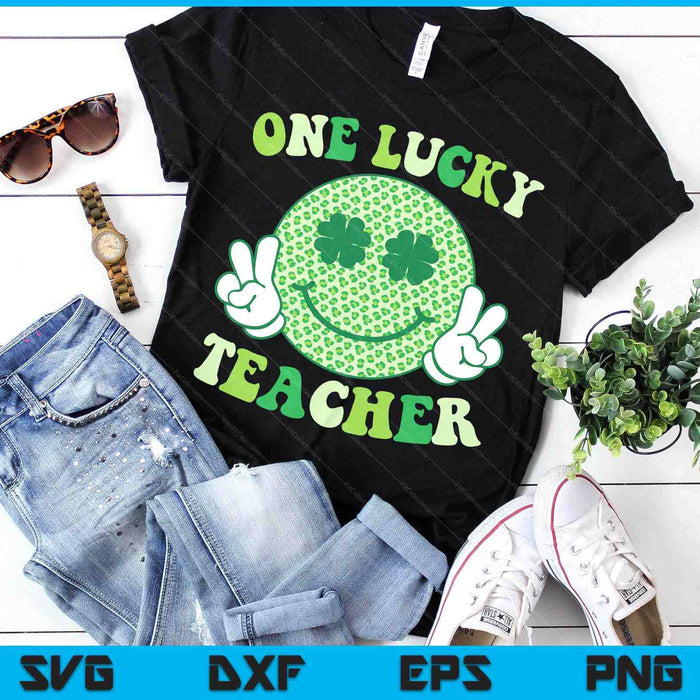 St Patricks Day Lucky Teacher Smile Peace Saint Paddys SVG PNG Digital Printable Files