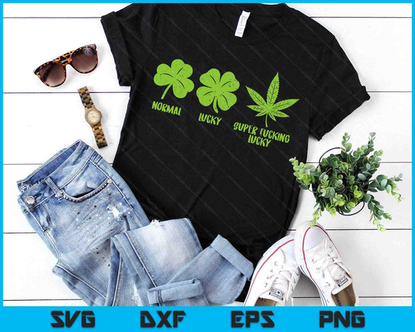 St Patricks Day Marijuana Shirt Lucky Weed Cannabis Stoner SVG PNG Digital Printable Files