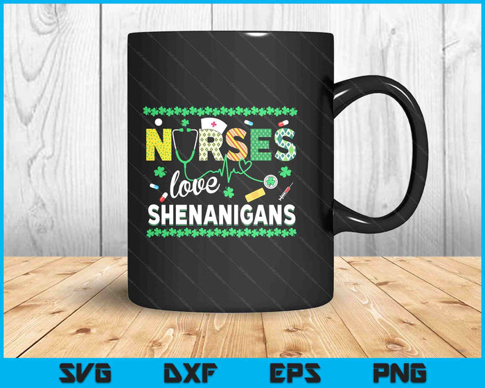 St Patricks Day Rn Nurse Love Shenanigans Scrub Top Women SVG PNG Digital Printable Files