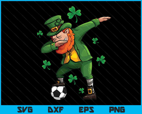 St Patricks Day Soccer Dabbing Leprechaun Soccer Boys Kids SVG PNG Digital Printable Files