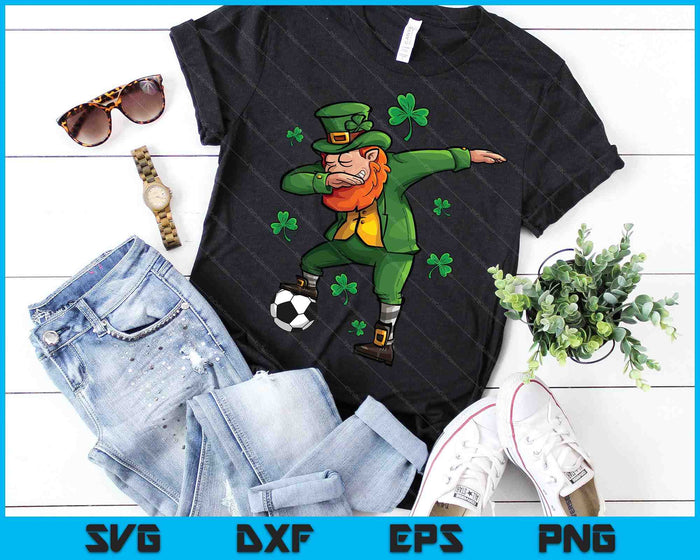 St Patricks Day Soccer Dabbing Leprechaun Soccer Boys Kids SVG PNG Digital Printable Files