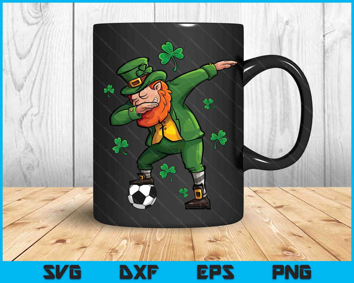 St Patricks Day Soccer Dabbing Leprechaun Soccer Boys Kids SVG PNG Digital Printable Files