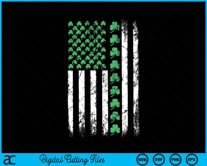 Amerikaanse vlag St Patricks Day Vintage Ierse Lucky SVG PNG digitale snijbestanden