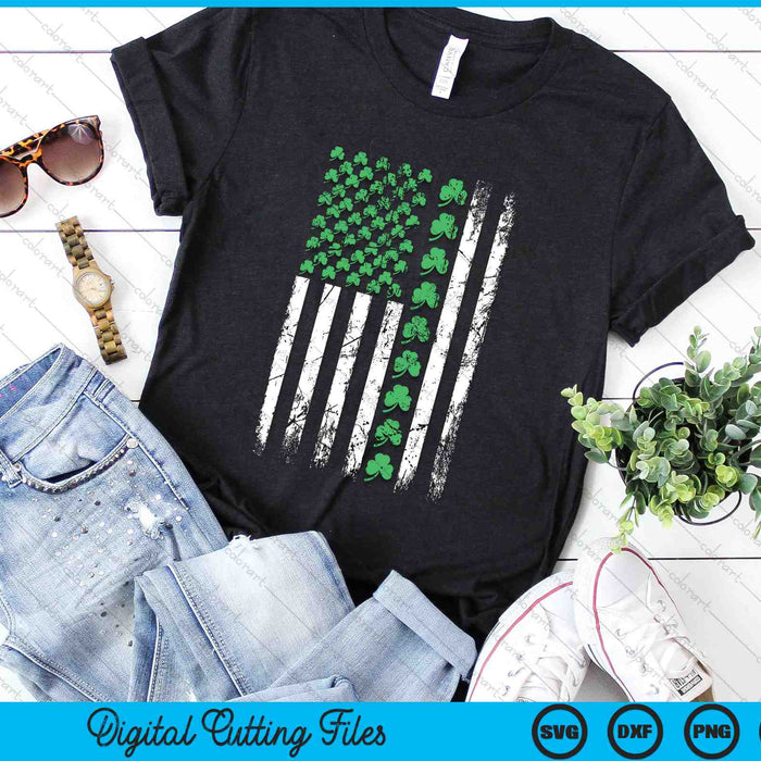 American Flag St Patricks Day Vintage Irish Lucky SVG PNG Digital Cutting Files