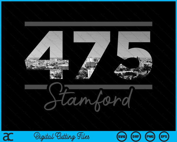 Stamford 475 Area Code Skyline Colorado Vintage SVG PNG Digital Cutting Files