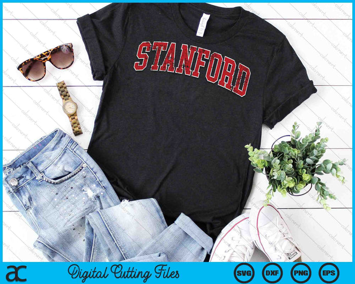 Stanford California CA Vintage Sports Design Diseño rojo SVG PNG Archivos de corte digital
