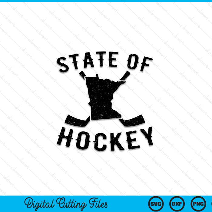 Estado de Hockey Minnesota SVG PNG Cortar archivos imprimibles