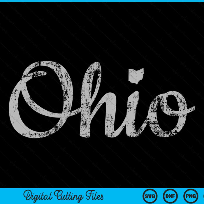 Staat Ohio Pride Script tekst noodlijdende Design SVG PNG digitale snijbestanden