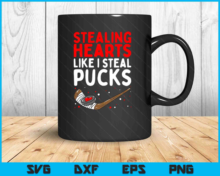 Stealing Heart Like I Steal Pucks Valentine's Day Hockey SVG PNG Digital Cutting Files