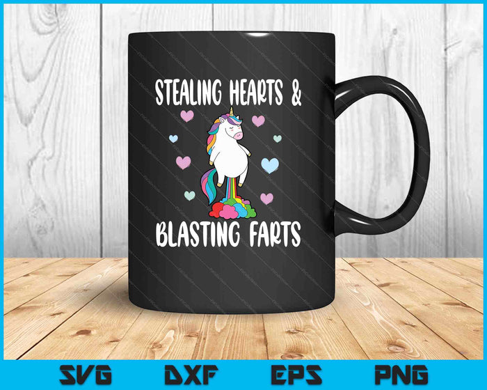 Stealing Hearts And Blasting Farts Funny Unicorn SVG PNG Digital Printable Files