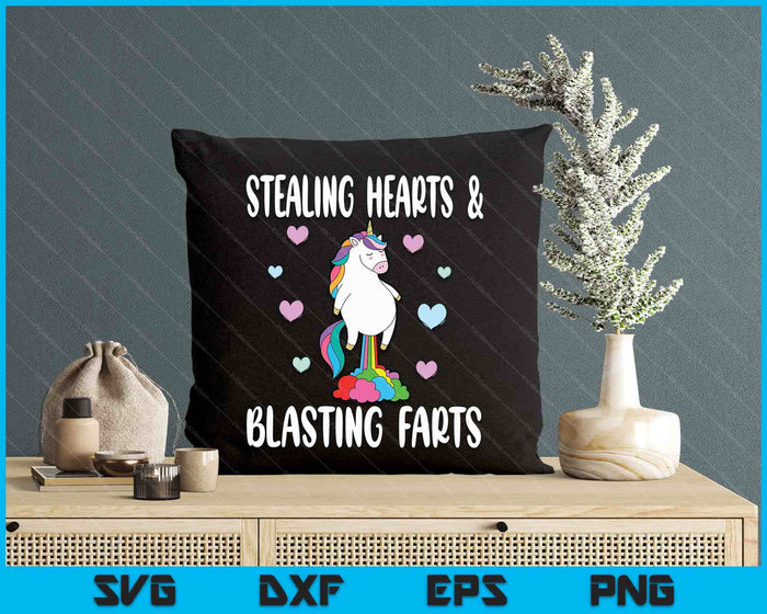 Stealing Hearts And Blasting Farts Funny Unicorn SVG PNG Digital Printable Files