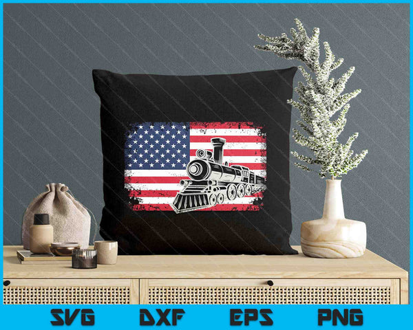 Steam Train Driver Trainspotting Locomotive American Flag SVG PNG Digital Printable Files