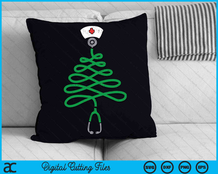 Stethoscope Christmas Tree Nurse Christmas SVG PNG Digital Cutting Files