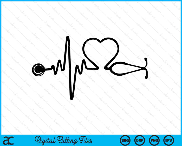 Stethoscope Heart Medical Staff Gift SVG PNG Digital Printable Files