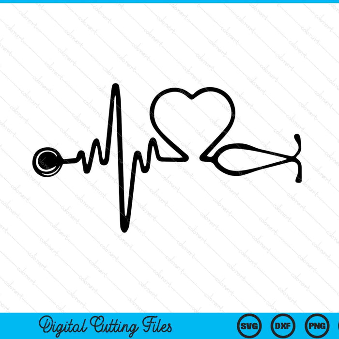 Stethoscope Heart Medical Staff Gift SVG PNG Digital Printable Files