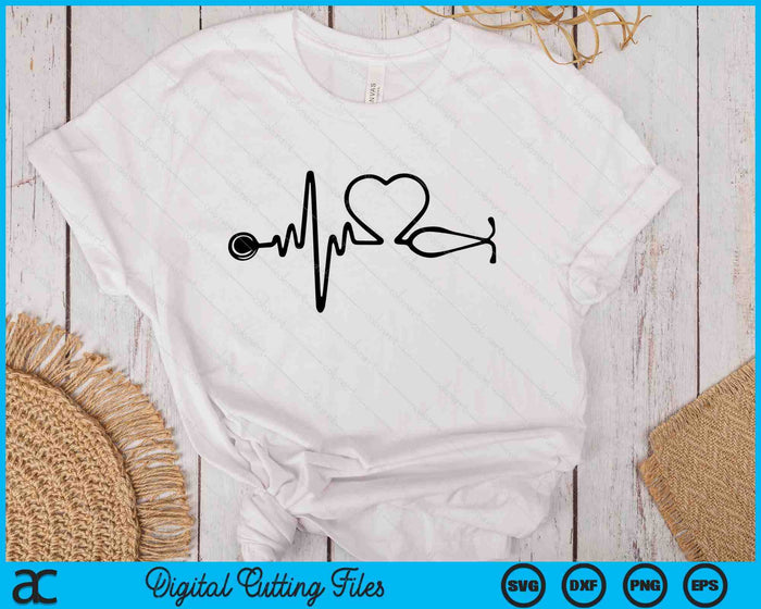 Stethoscope Heart Medical Staff Gift SVG PNG Digital Printable Files