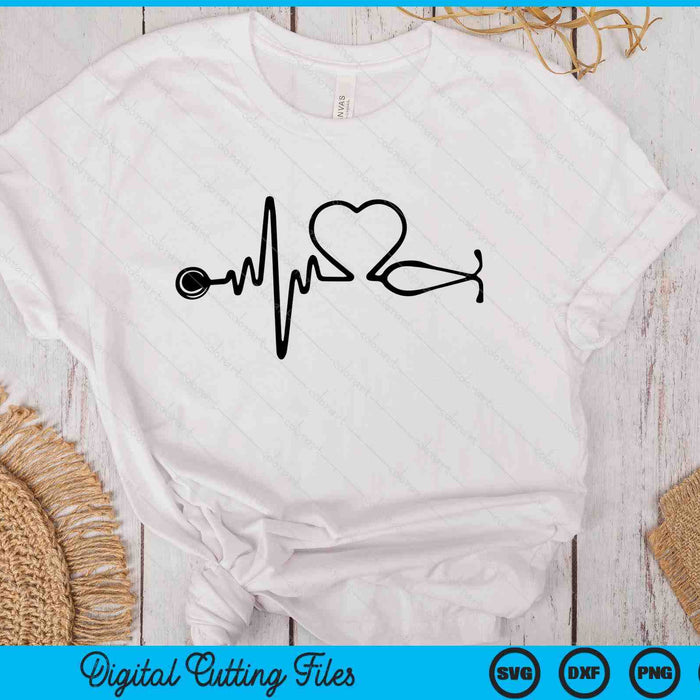 Stethoscope Heart Medical Staff Gift SVG PNG Digital Printable Files