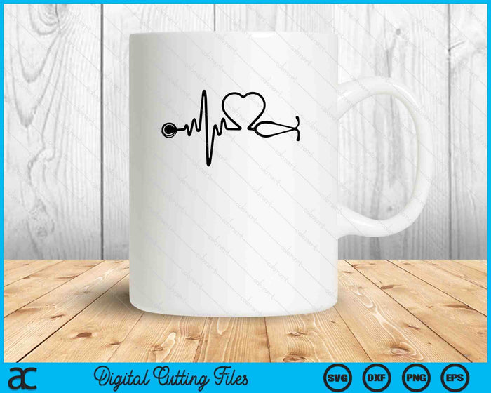 Stethoscope Heart Medical Staff Gift SVG PNG Digital Printable Files