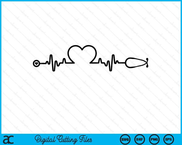 Stethoscope heartbeat medical SVG cut file