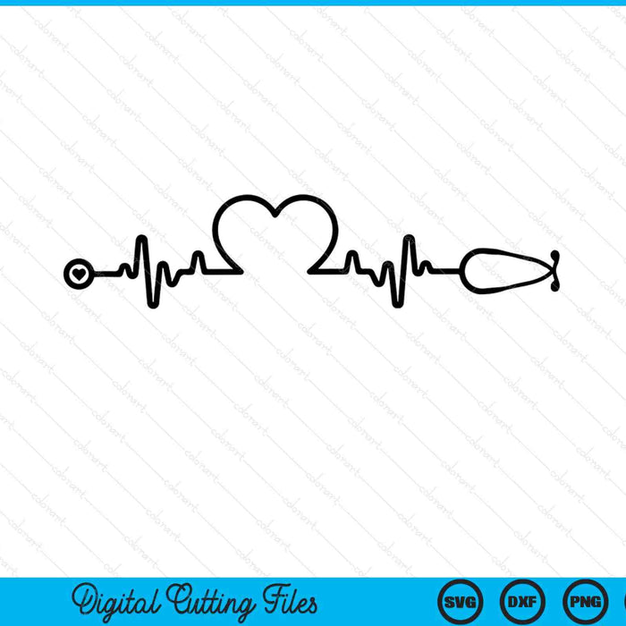 Stethoscope Heartbeat Medical SVG PNG Digital Printable Files