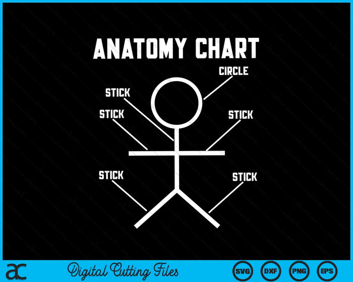 Stick Figure Anatomie Grafiek SVG PNG Digitale Snijbestanden