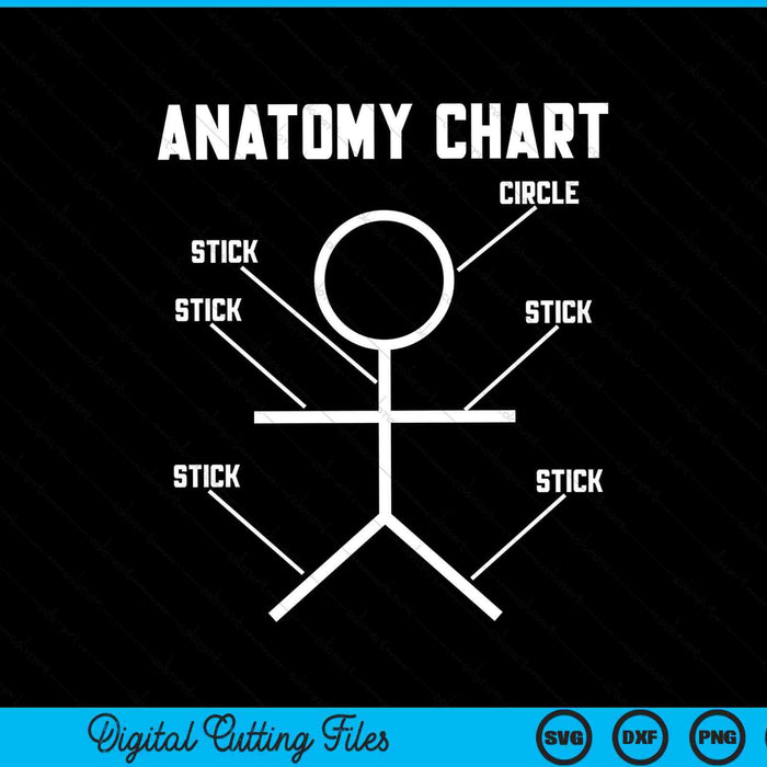 Stick figure anatomy chart SVG cut file