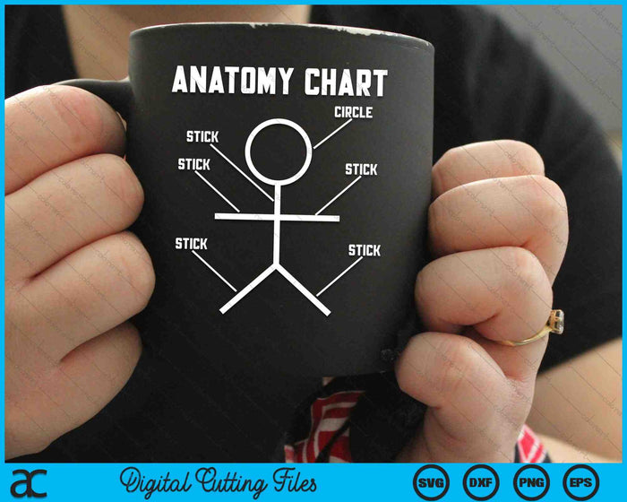 Stick Figure Anatomy Chart SVG PNG Digital Cutting Files