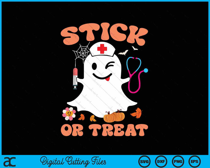 Stick or Treat Nurse Funny Halloween Costume SVG PNG Digital Printable Files