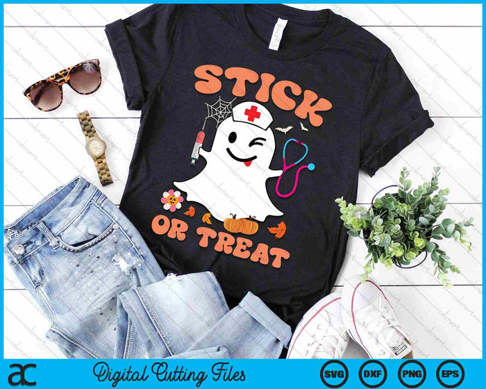 Stick or Treat Nurse Funny Halloween Costume SVG PNG Digital Printable Files