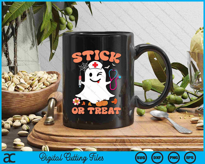 Stick or Treat Nurse Funny Halloween Costume SVG PNG Digital Printable Files