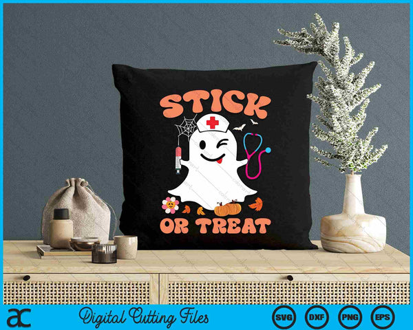 Stick or Treat Nurse Funny Halloween Costume SVG PNG Digital Printable Files