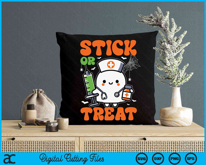 Stick or Treat Nurse Funny Halloween Costume SVG PNG Digital Cutting File