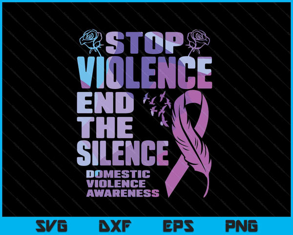 Stop domestic violence end silence awareness SVG cut file