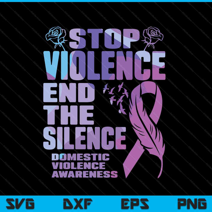 Stop domestic violence end silence awareness SVG cut file