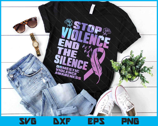 Stop Domestic Violence End Silence Awareness SVG PNG Digital Printable Files