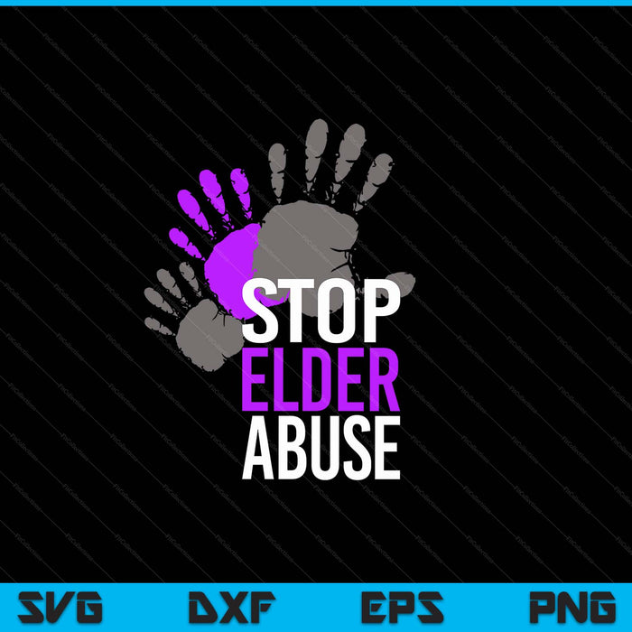 Stop elder abuse awareness SVG cut file