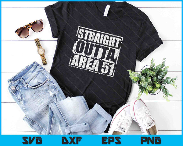 Straight Outta Area 51 SVG PNG Digital Cutting Files - on a t-shirt