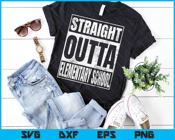 Straight Outta basisschool SVG PNG snijden afdrukbare bestanden - on a t-shirt