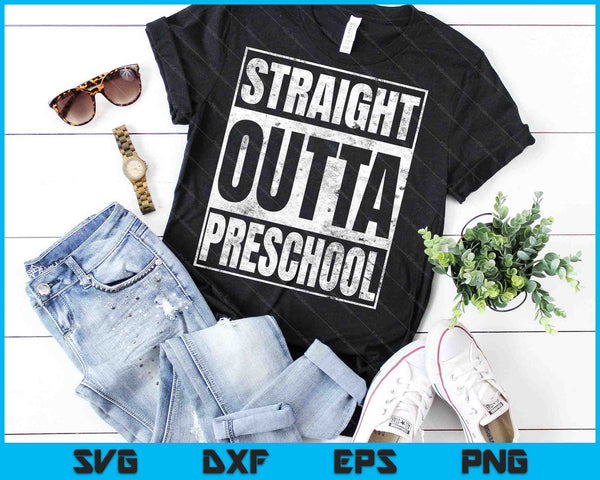 Directamente fuera del preescolar SVG PNG cortando archivos imprimibles - on a t-shirt
