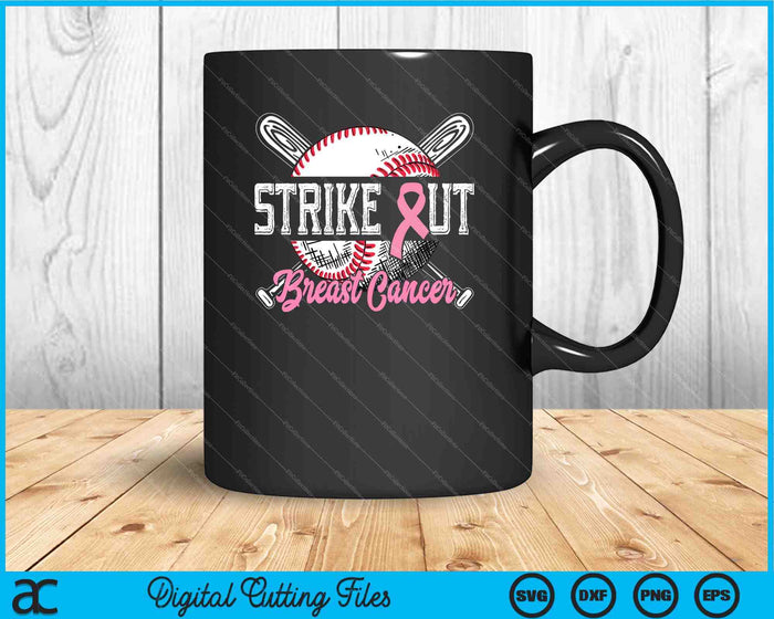 Strike Out Breast Cancer Baseball Breast Cancer Awareness SVG PNG Digital Cutting Files