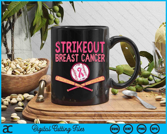 Strike Out Breast Cancer Baseball Fight Awareness SVG PNG Digital Printable Files