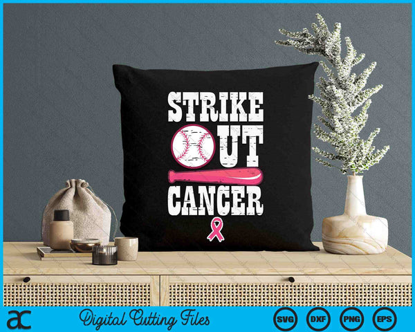 Strike Out Cancer Baseball Breast Cancer Awareness SVG PNG Digital Cutting File