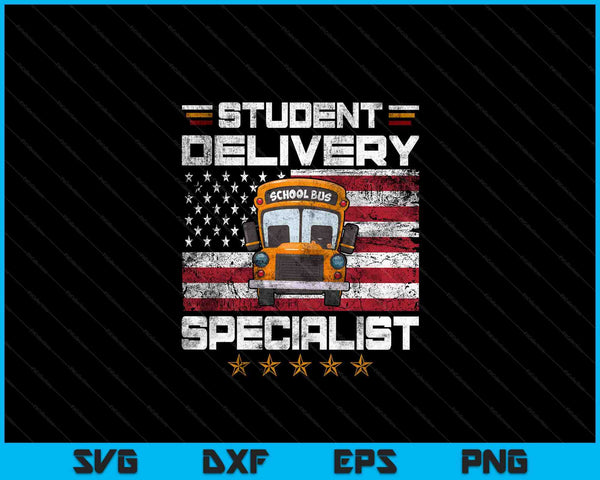Student Delivery Specialist grappige schoolbuschauffeur Mens SVG PNG digitale snijbestanden