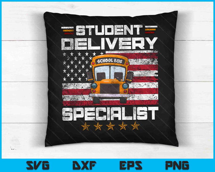 Student Delivery Specialist Funny School Bus Driver Mens SVG PNG Digital Cutting Files