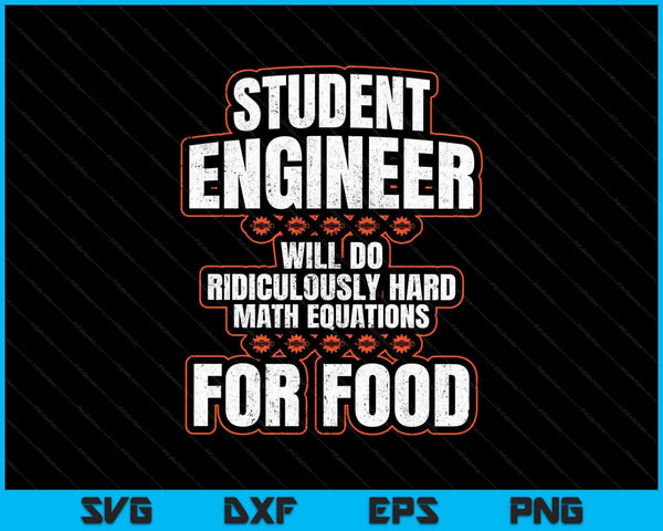 El estudiante de ingeniería hará ecuaciones matemáticas ridículamente difíciles para alimentos SVG PNG cortando archivos imprimibles