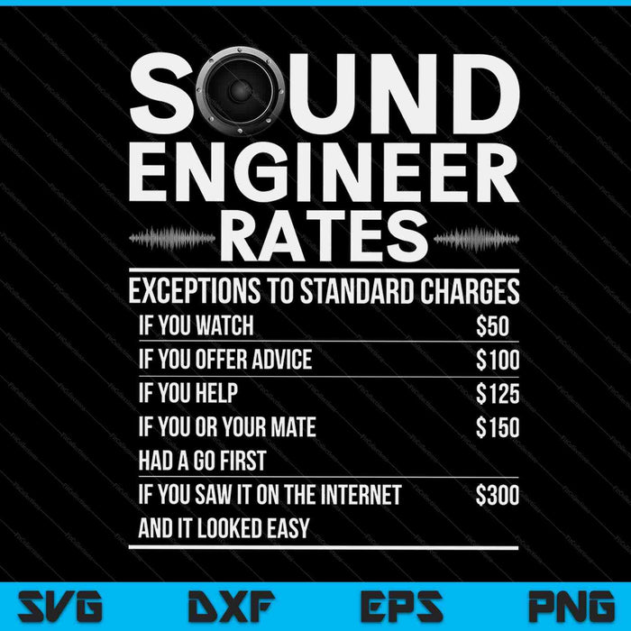Studio audio engineer rates sound guy tech SVG cut file
