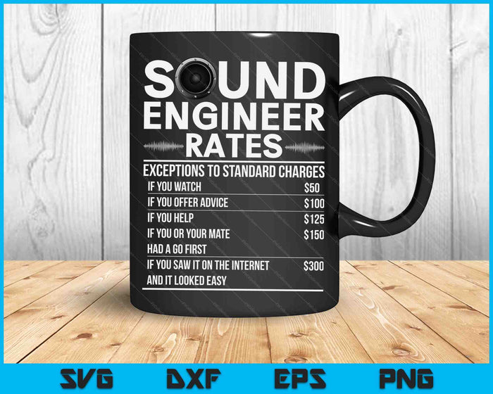 Studio Audio Engineer Rates Funny Sound Guy Tech SVG PNG Digital Cutting Files