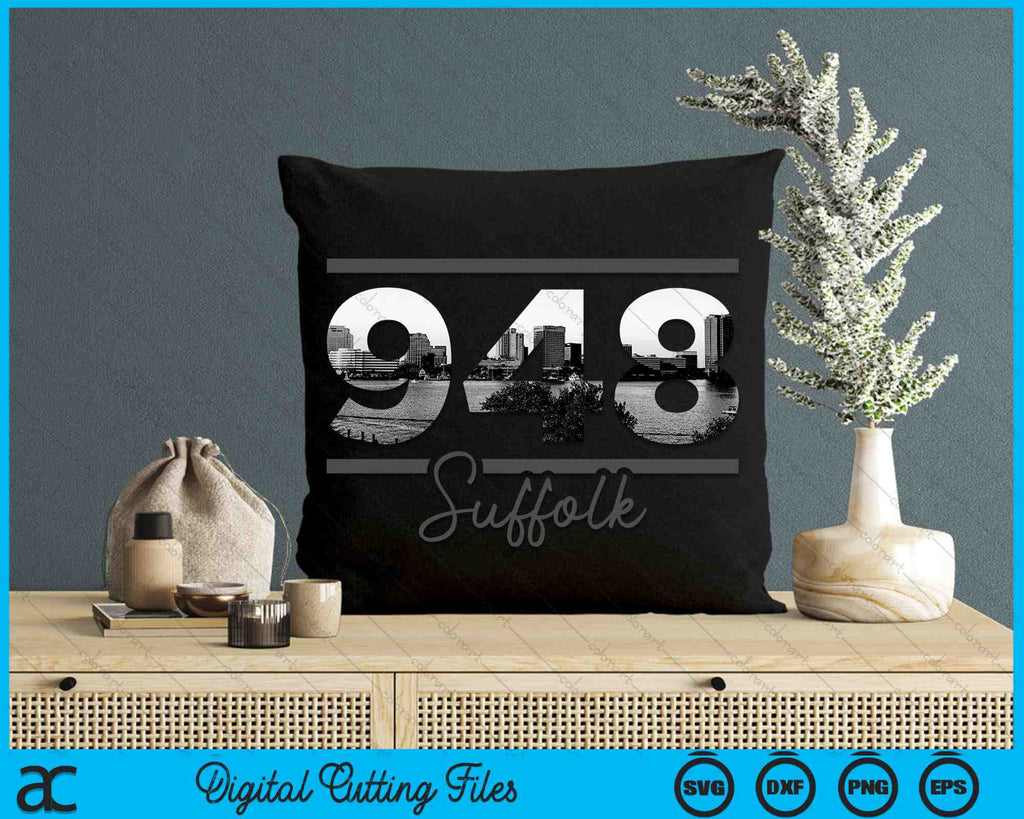 Suffolk 948 Area Code Skyline Virginia Vintage SVG PNG Cutting Files ...