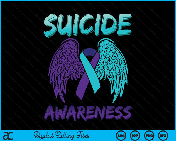 Suicide Awareness Ribbon Wings Suicide Prevention SVG PNG Digital Cutting Files