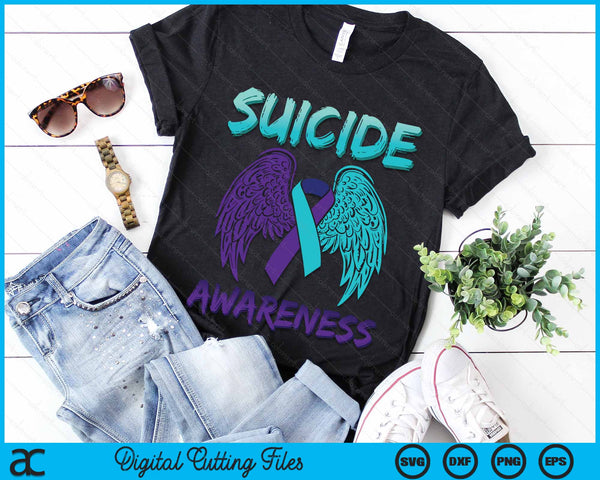 Suicide Awareness Ribbon Wings Suicide Prevention SVG PNG Digital Cutting Files